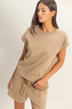 Solid Mocha Short Set