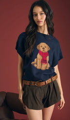 Navy Dog Sweater