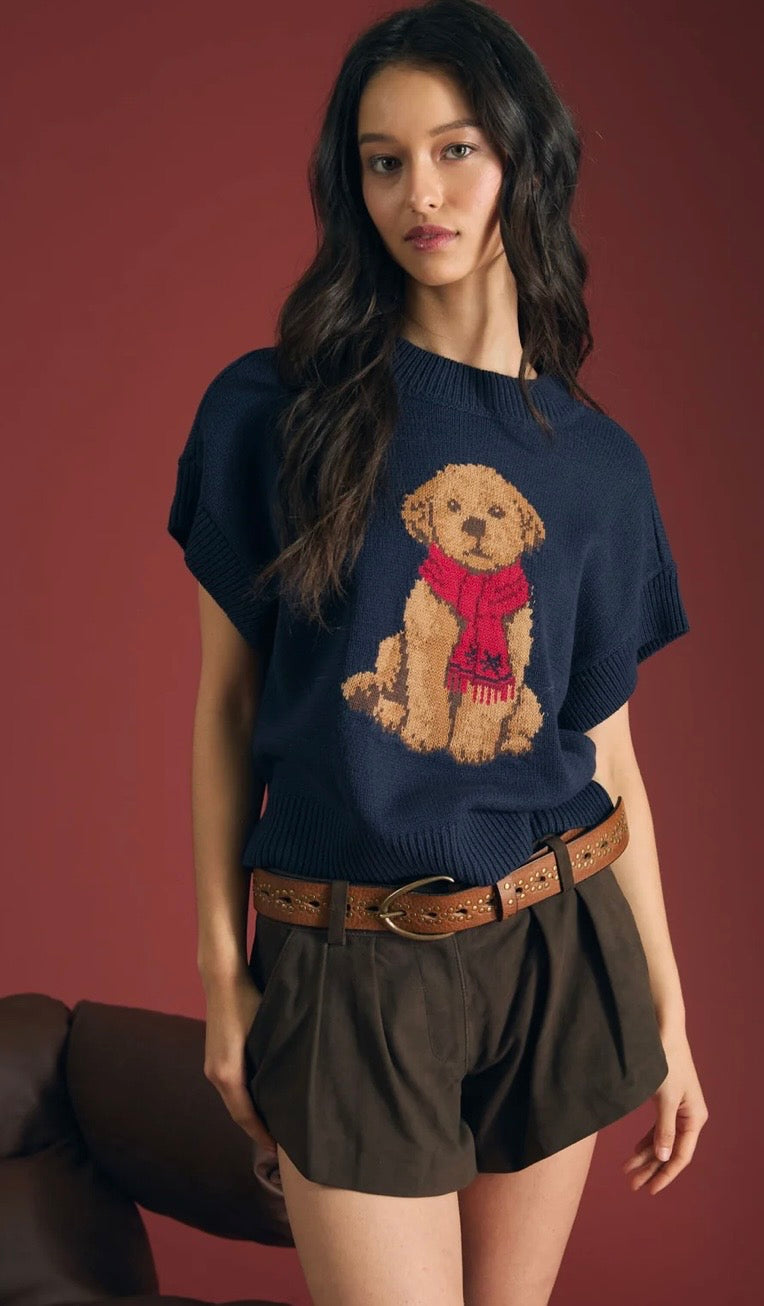Navy Dog Sweater