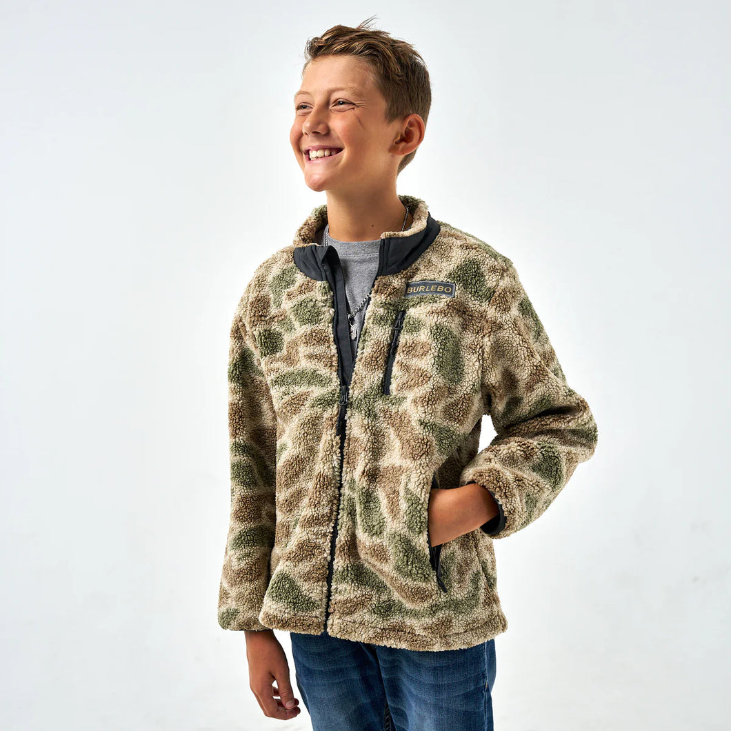 Youth Sherpa Full Zip Jacket-Alpine Camo