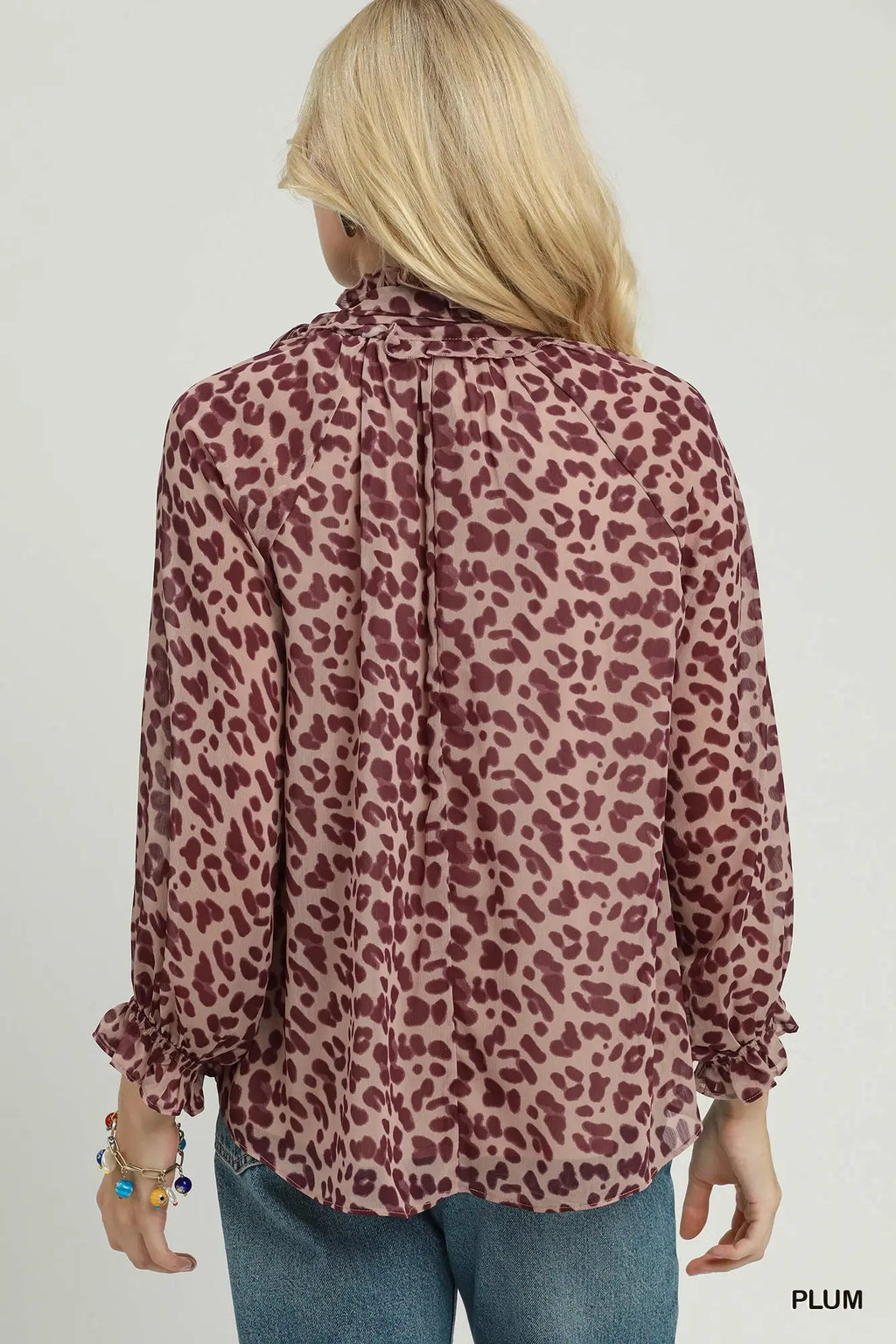 Plum Animal Print Top