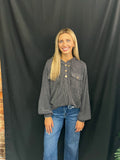 Black Ribbed Pullover