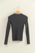 Load image into Gallery viewer, Black Ribbed Fitted Top
