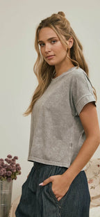 Grey Washed Boxy Top