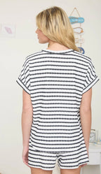 Black Stripe Ribbed Set