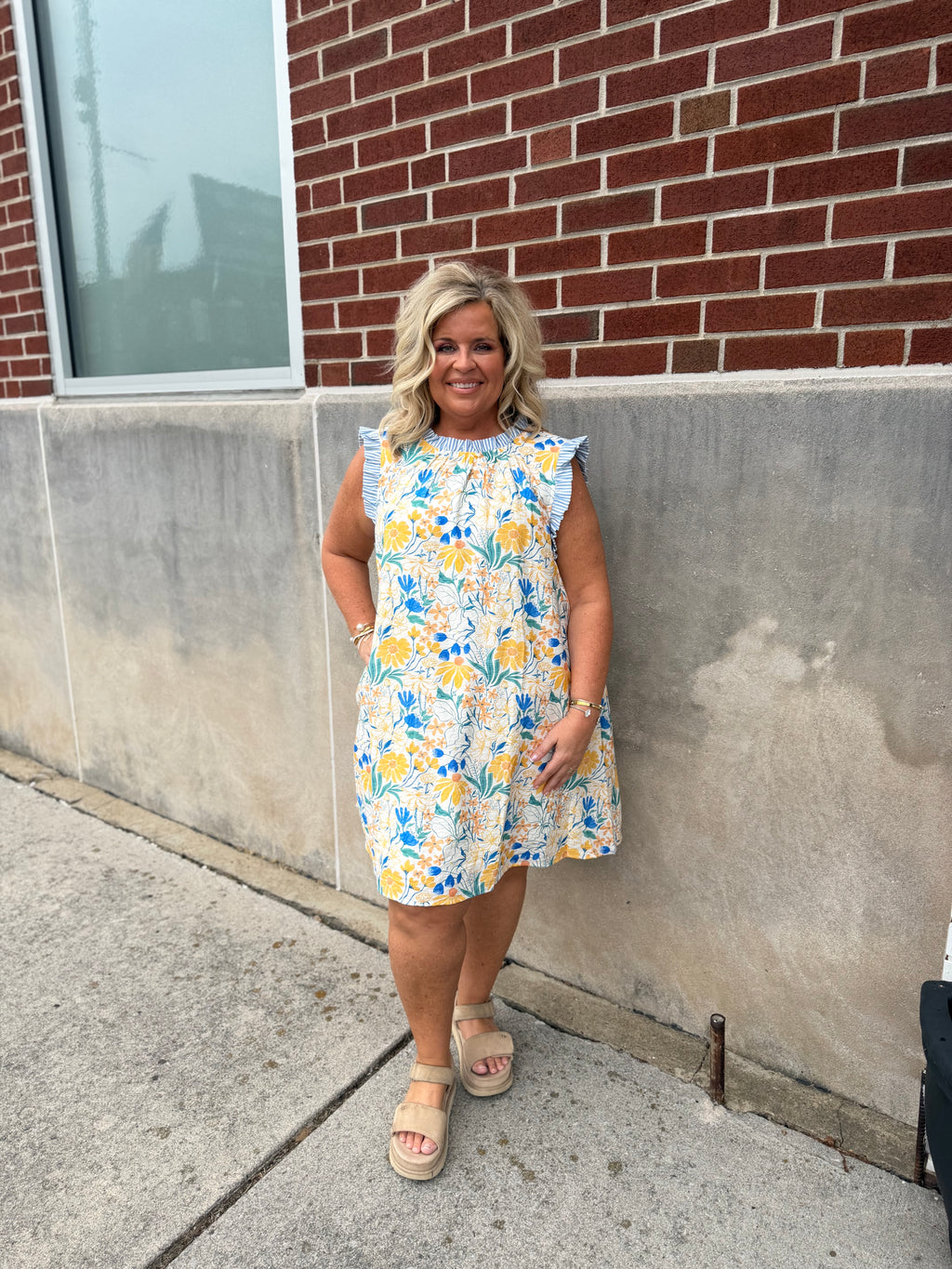 Blue Mix Floral Dress