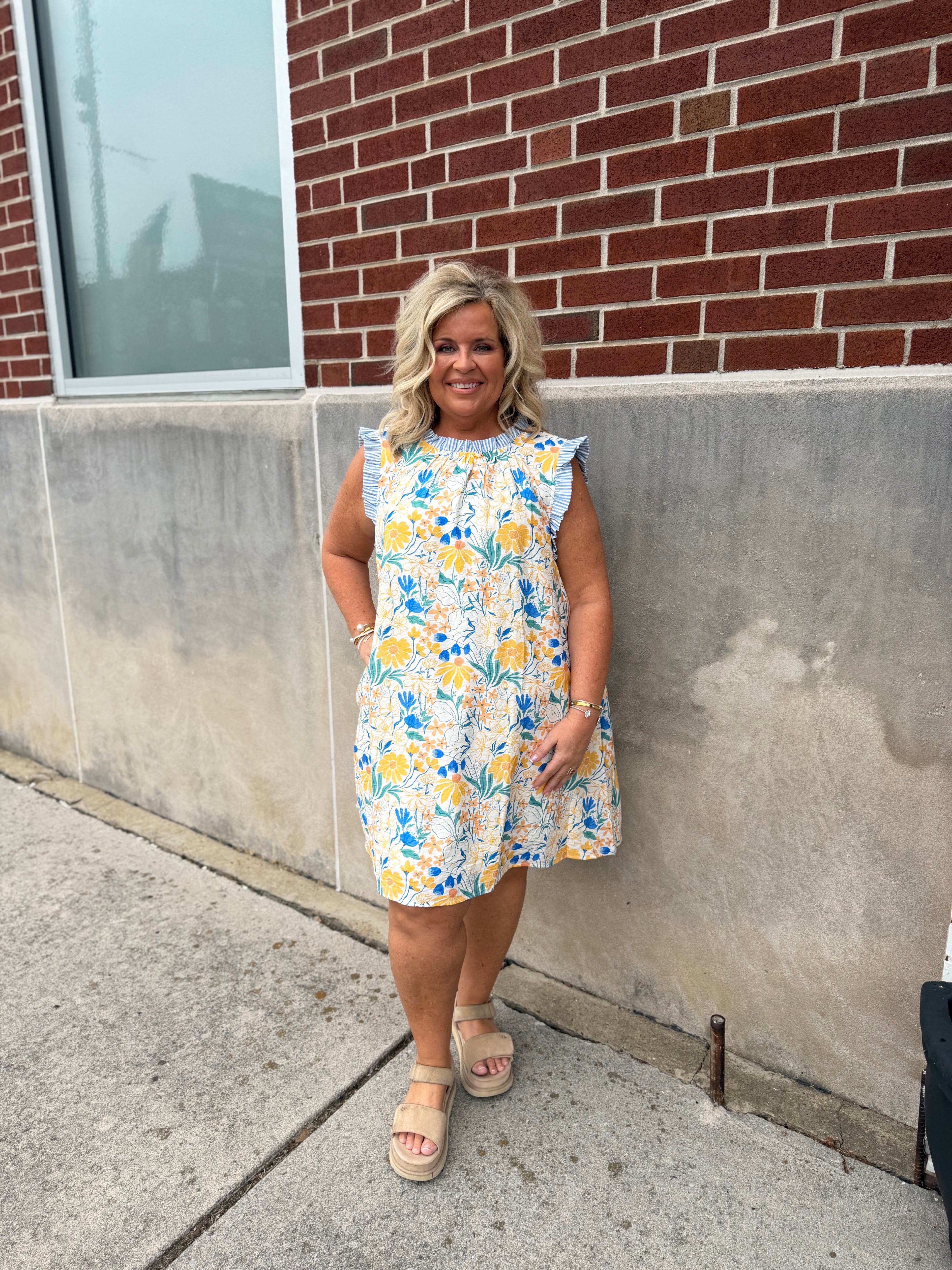 Blue Mix Floral Dress