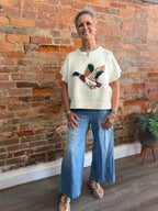 Duck Graphic Short Sleeve Sweater