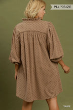 Curvy Taupe Corduroy Dress