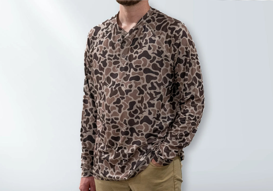 3 Button Henley-Mosul Camo