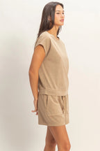 Solid Mocha Short Set