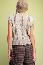 Mocha Cable Knit Vest