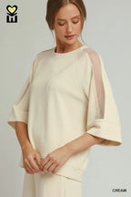 Cream Luxe Knit Pant Set