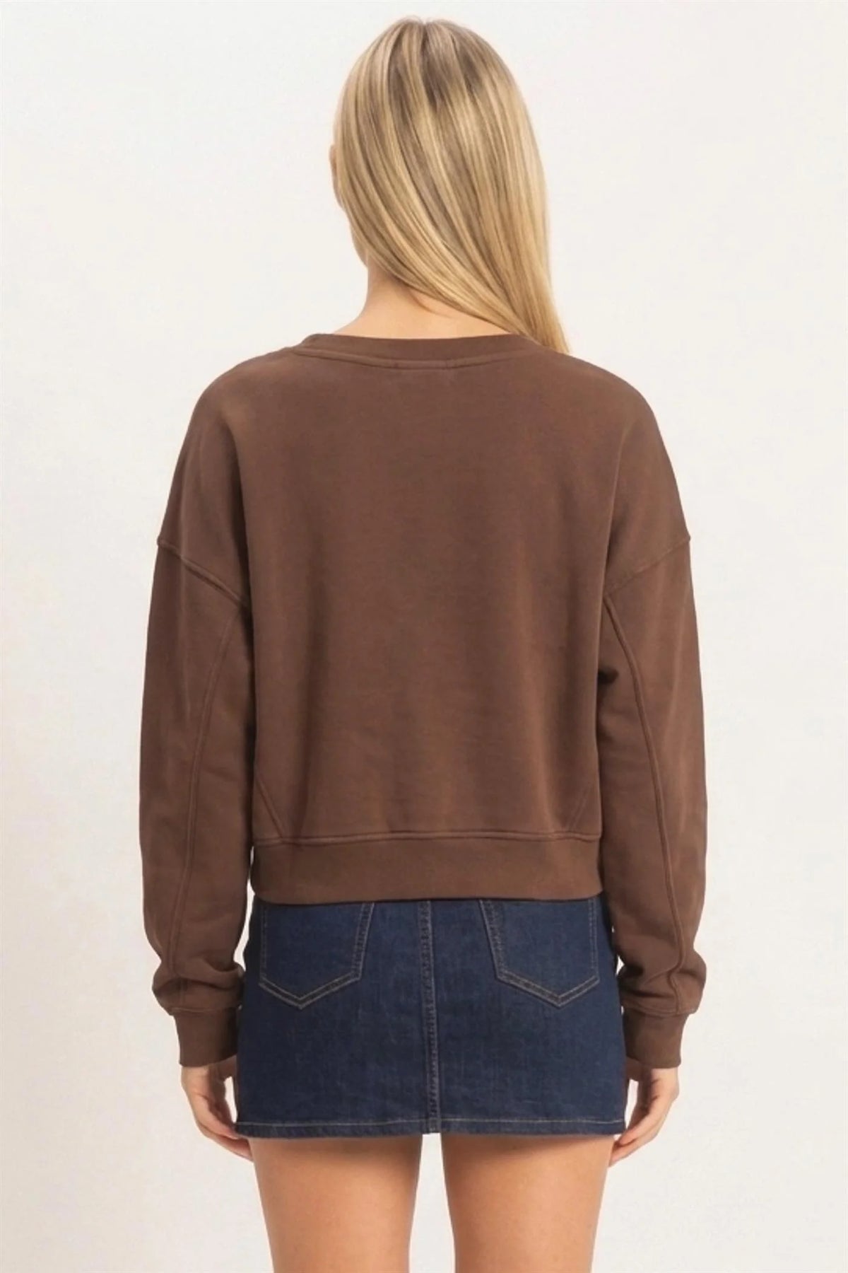 Brown V Neck Sweatshirt