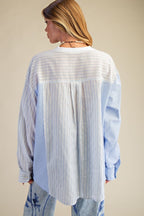 Peri Blue Striped Crew Neck Top