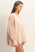 Taupe Exposed Seam Sweatshirt