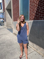 Dusty Indigo Sleeveless Romper