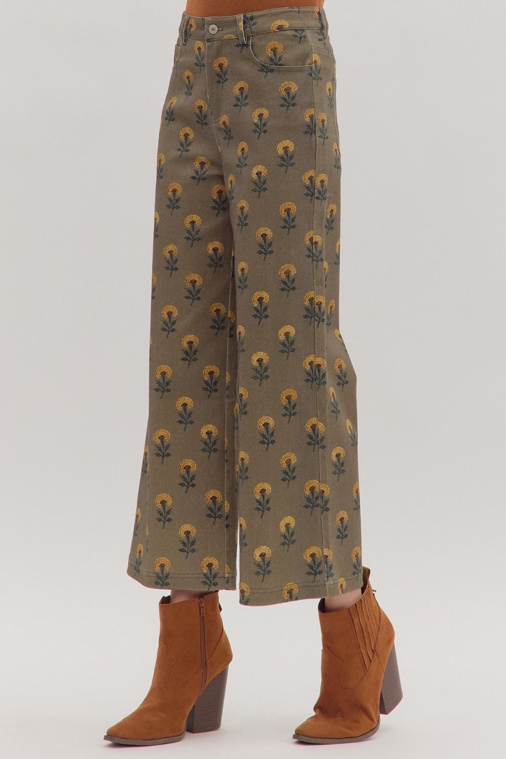 Olive Print Pant