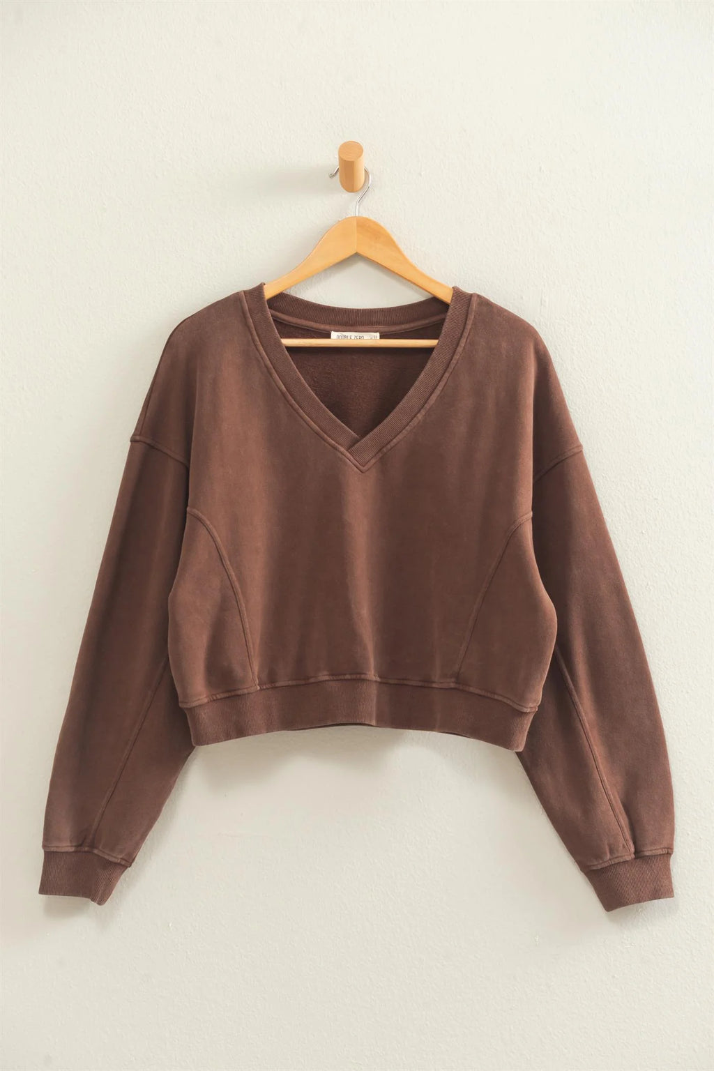 Brown V Neck Sweatshirt