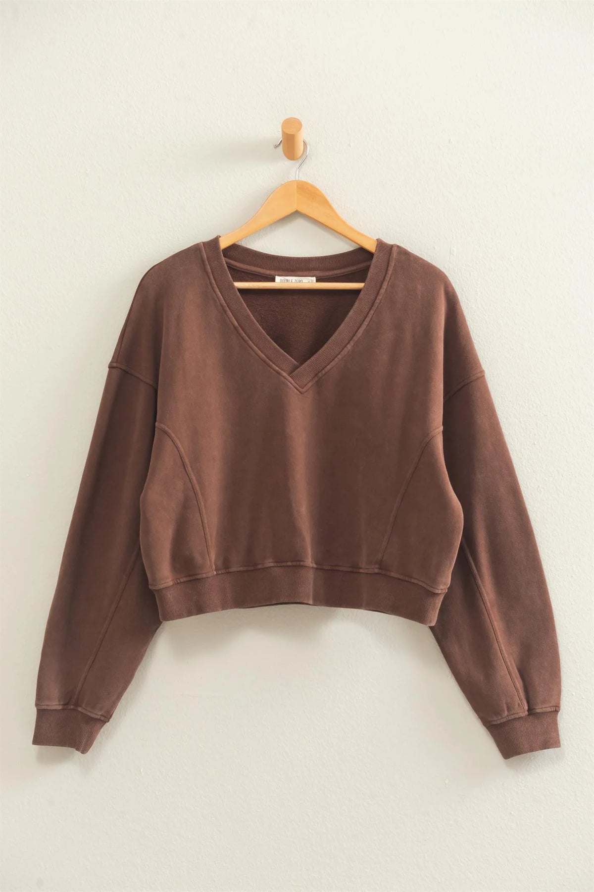Brown V Neck Sweatshirt