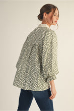 Load image into Gallery viewer, Sage Boho Leaf Print Top
