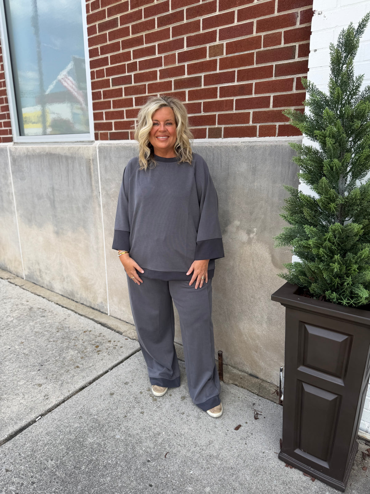 Curvy Charcoal Pant set