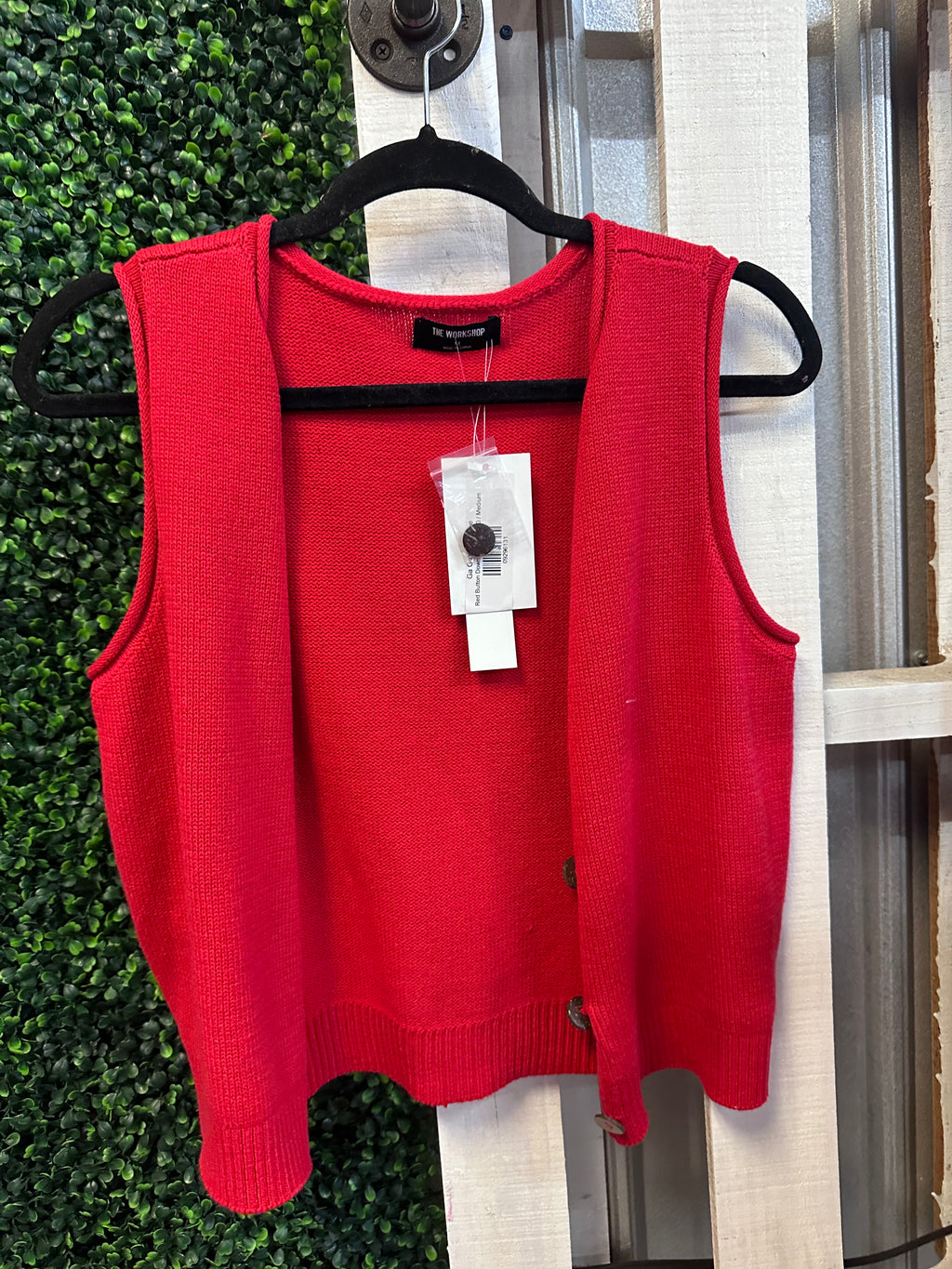 Red Button Down Vest