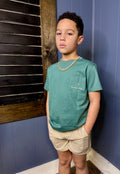 SET THE HOOK SHORT SLEEVE TEE- MARINE GREEN