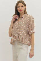 Sand Polka Dot Top
