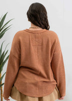 Curvy Waffle Knit Top