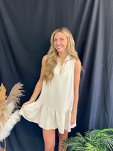 Load image into Gallery viewer, Natural Half Zip Mini Dress
