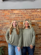 Light Olive Ribbed Knit Top