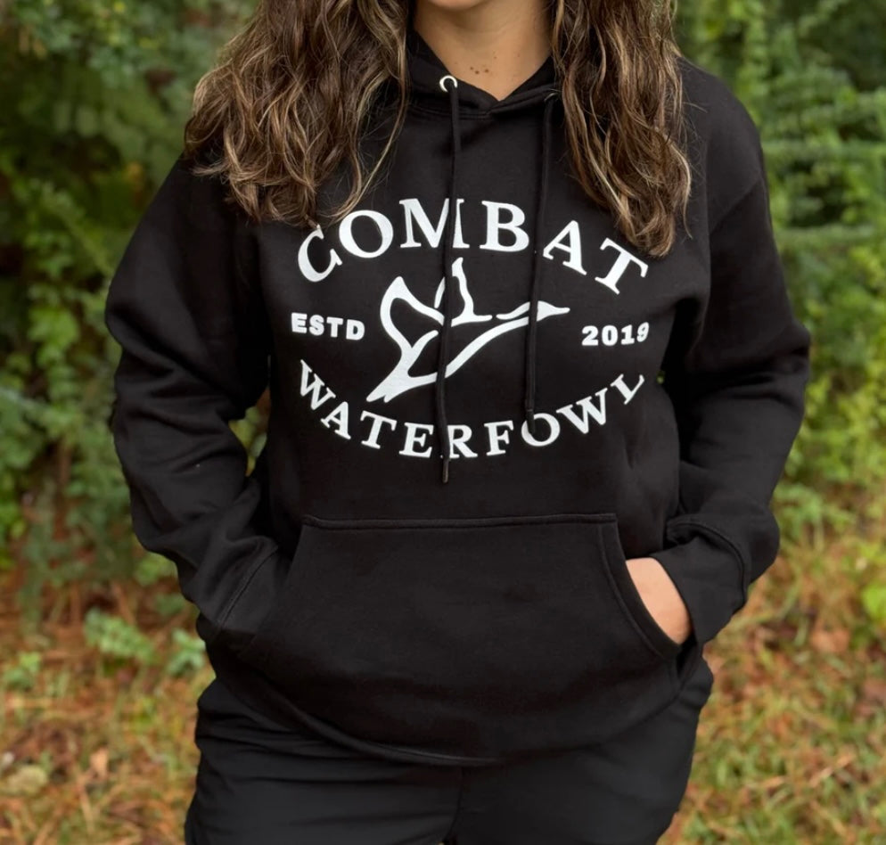 Black Combat Waterfowl Logo Hoodie