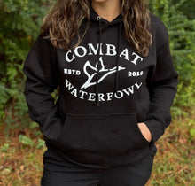 Load image into Gallery viewer, Black Combat Waterfowl Logo Hoodie

