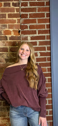 Burgundy One Shoulder Top