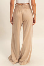 Dark Mocha Mineral Wash Wide Leg Pant