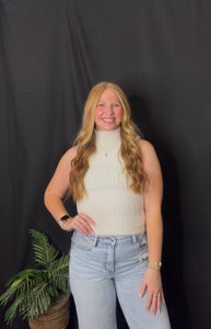 Cream Sleeveless Top