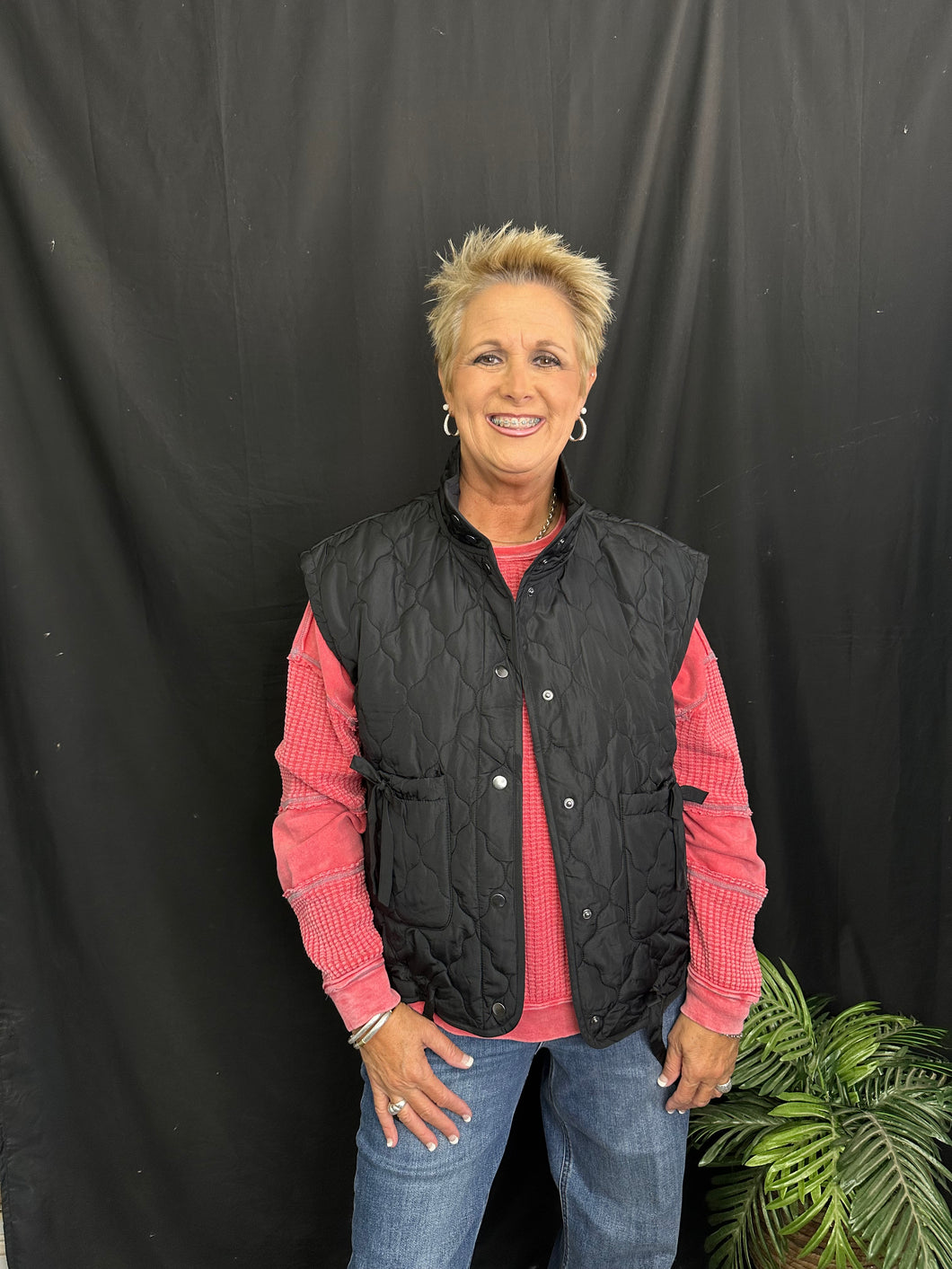 Black Button Down Vest