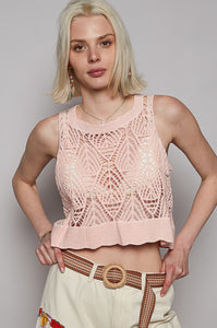 Peach Crochet Crop Top