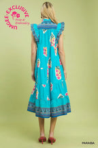 Blue Boho Tiered Dress