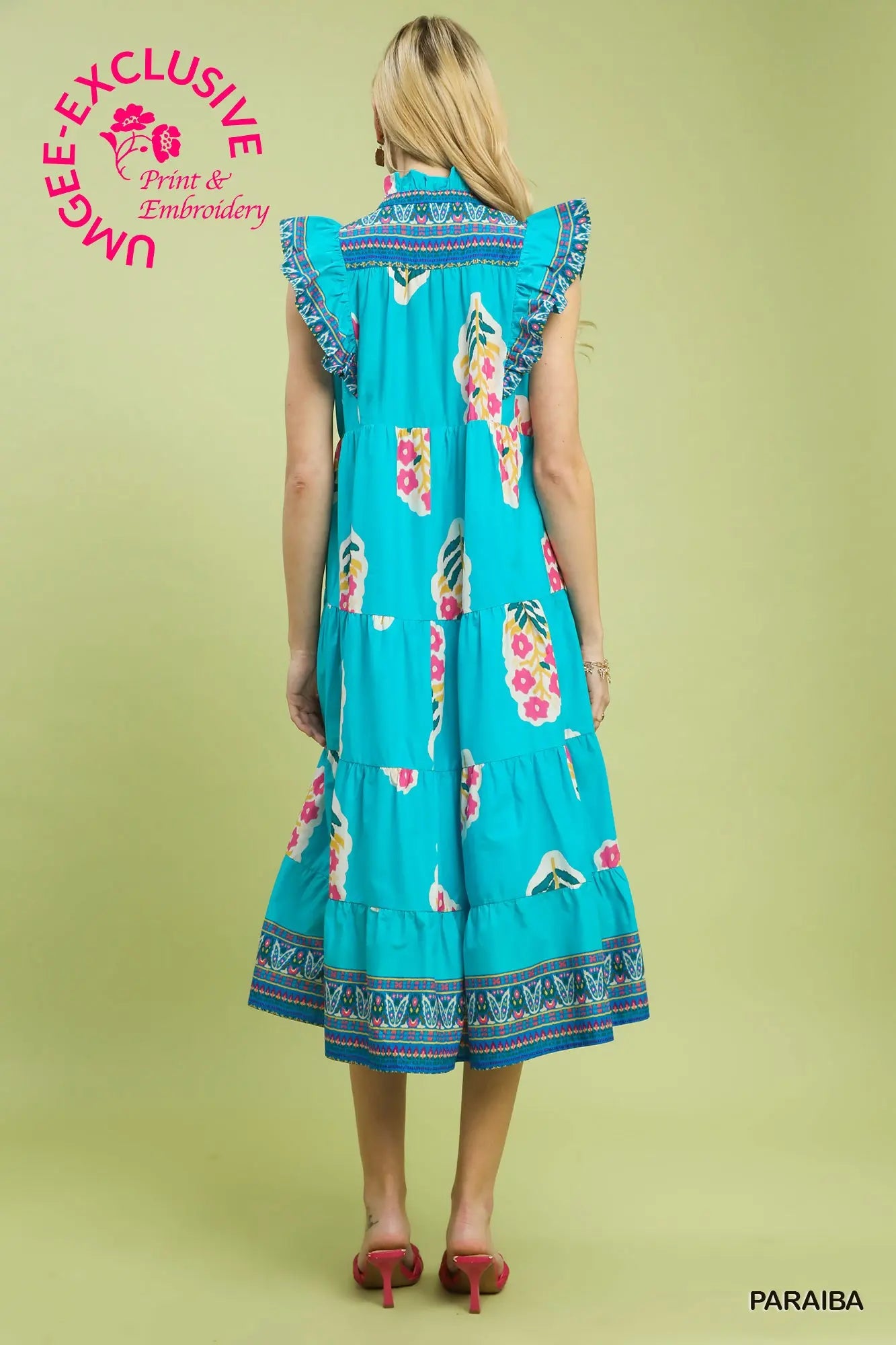 Blue Boho Tiered Dress