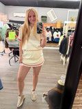 Cream /Red Skort Set