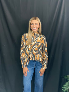 Black-Multi long sleeve top