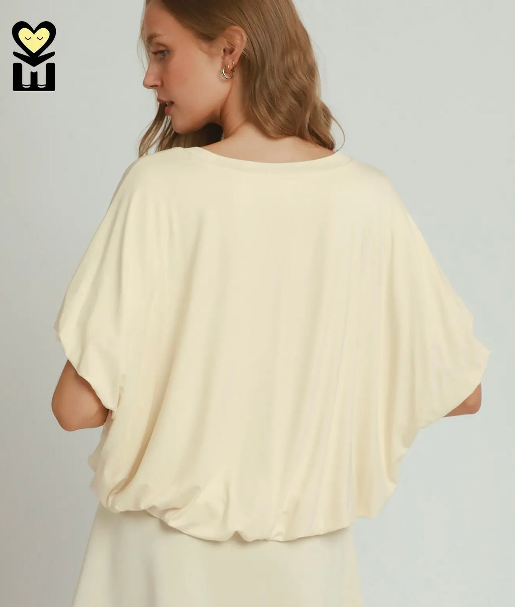 Ivory Bubble Hem Top