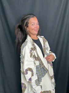 Washed Plaid Heart Button Up