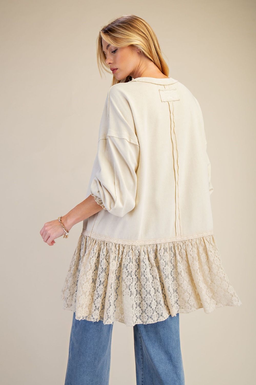 Ivory Lace Bottom Tunic