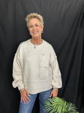 Load image into Gallery viewer, Oatmeal Knit Pocket Front Sweater
