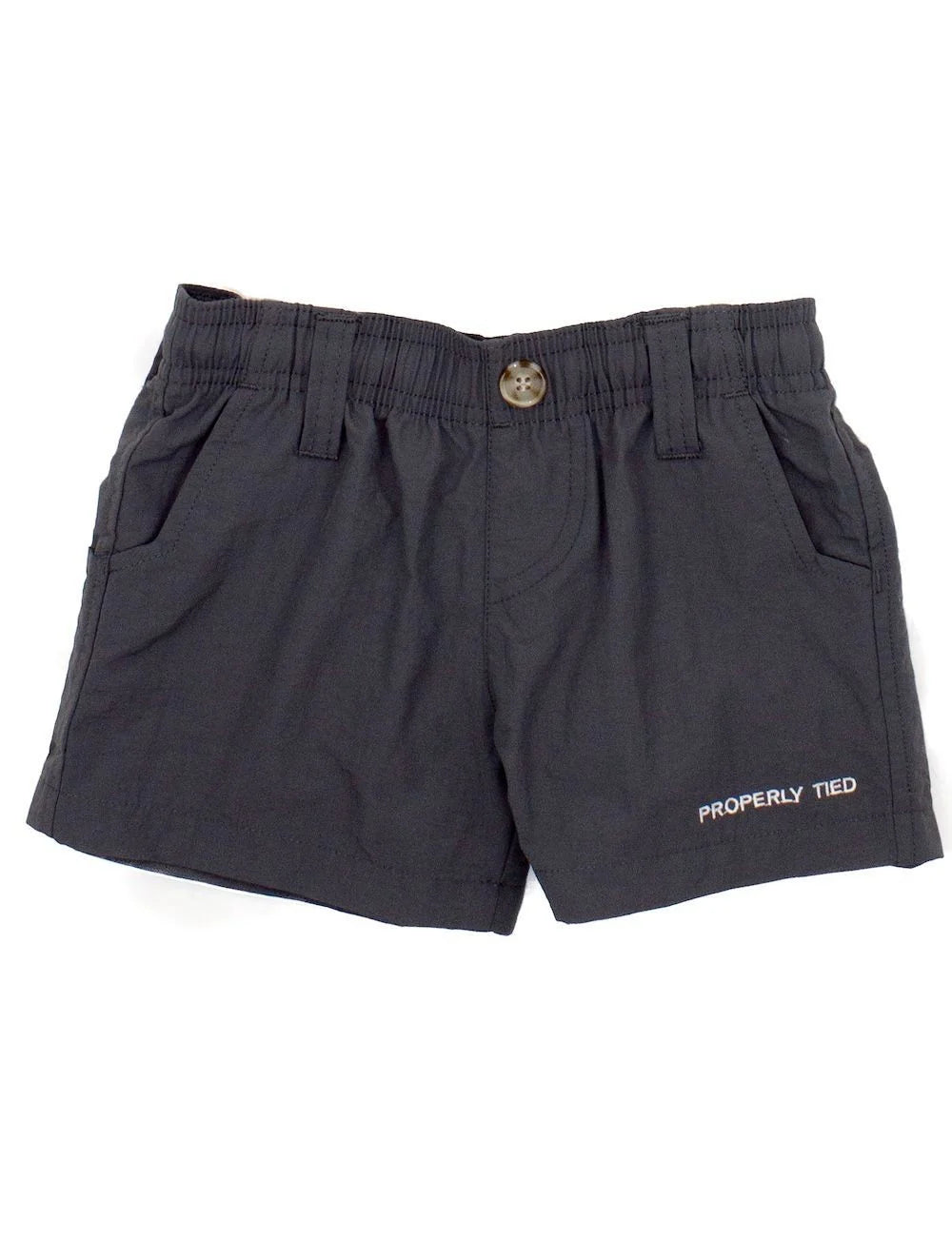 Properly Tied Boys Mallard Shorts - Charcoal Grey