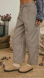 Brown Stripe Wide Leg Pant