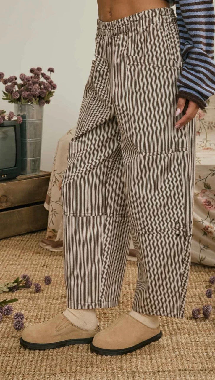 Brown Stripe Wide Leg Pant